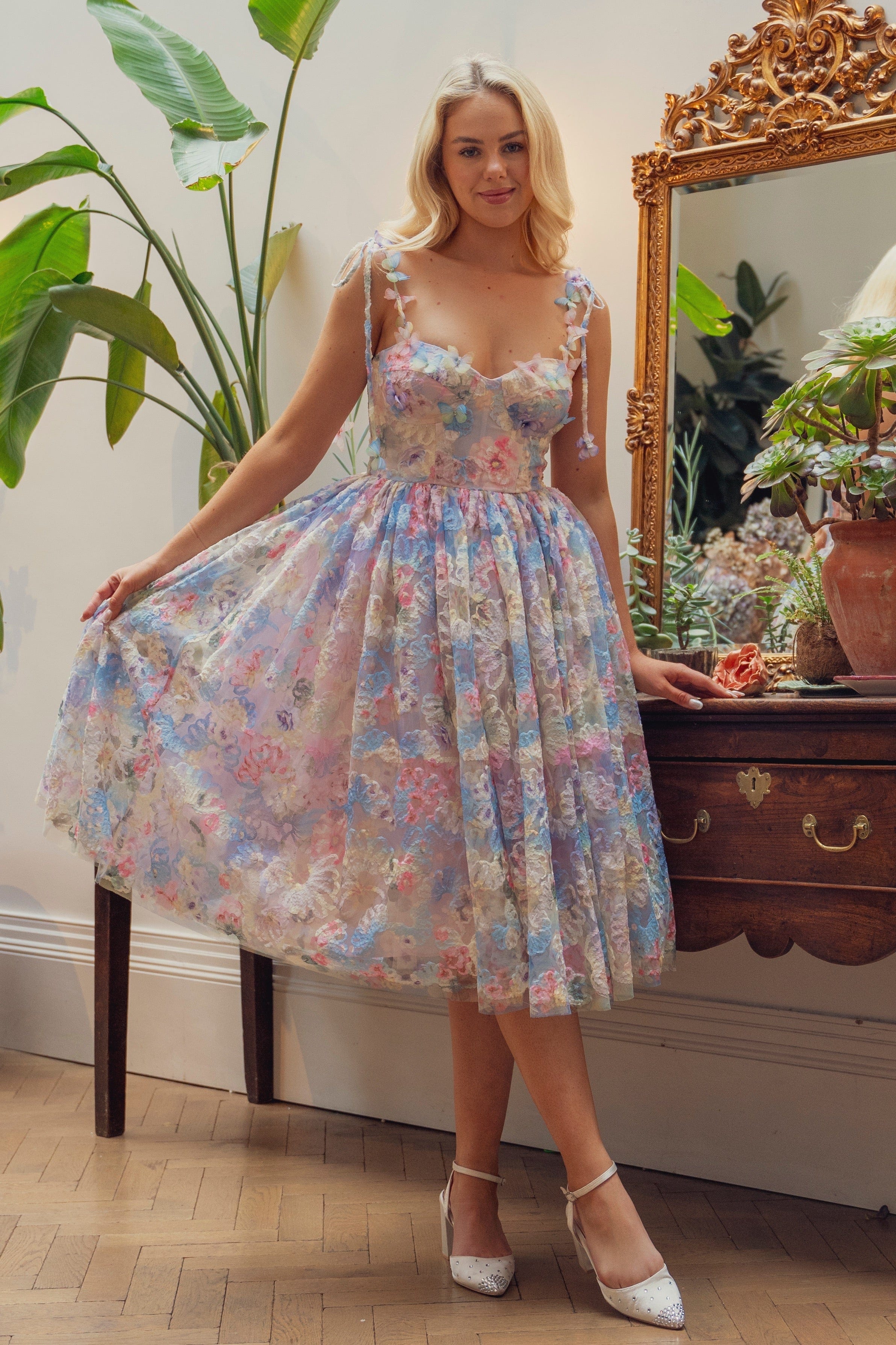 Water Lily & Butterfly Midi Dress – Fairy Tong Water Lily & Butterfly Midi Dress – Fairy Tong