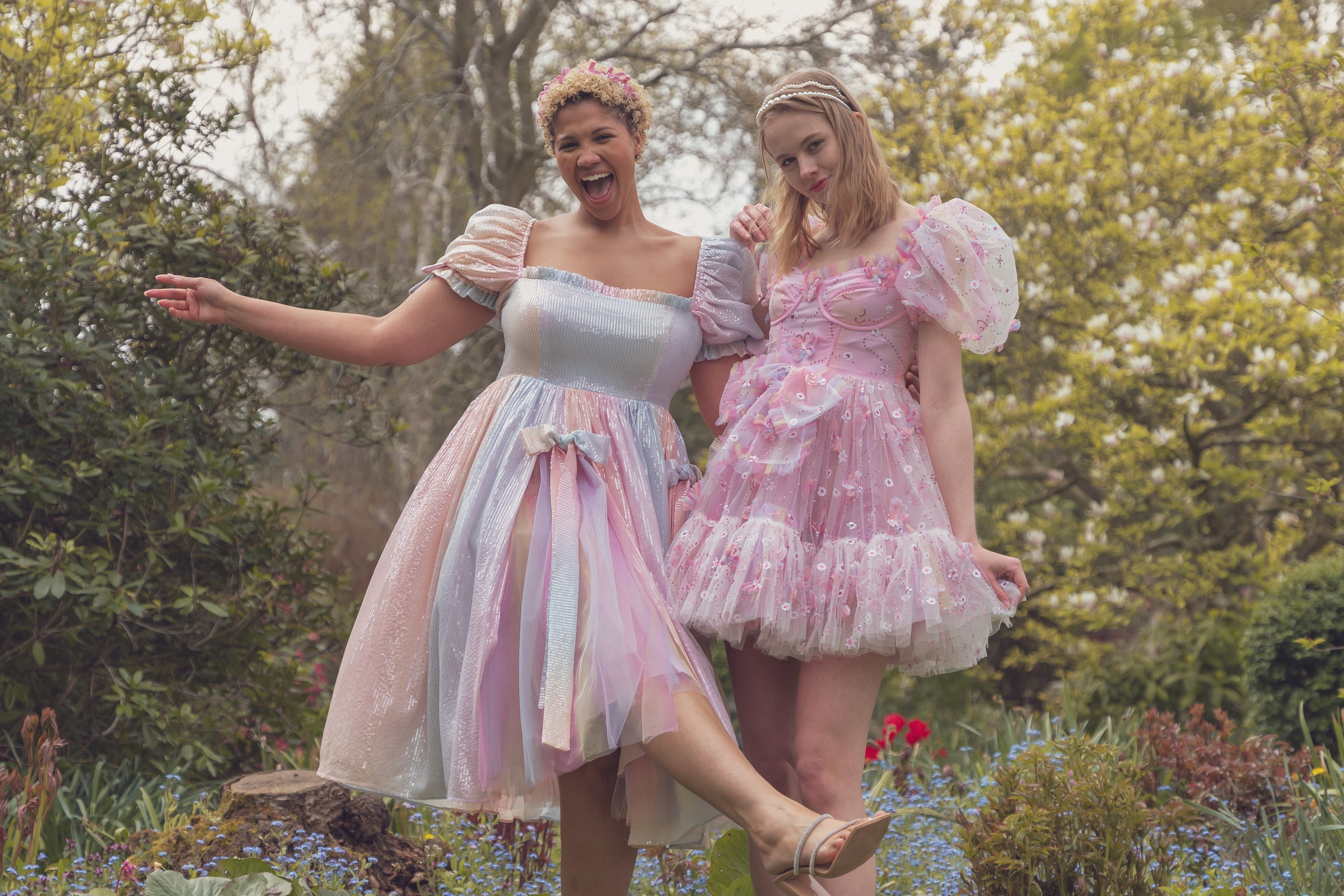 fairy party dress Fairy-tale Tulle Beaded Off-the-Shoulder Lace-Up Back A-Line Party Dress Sky Blue / 6
