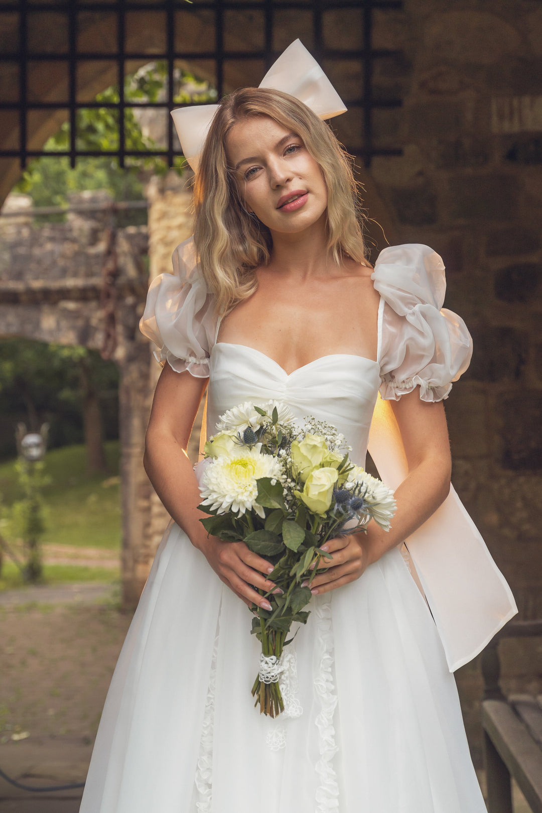 White Cloud Hair Bow - Oversize