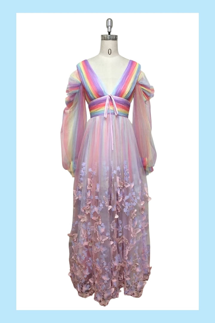 *Sample* Aurora Butterfly Gown - Rainbow - Fairy Tong