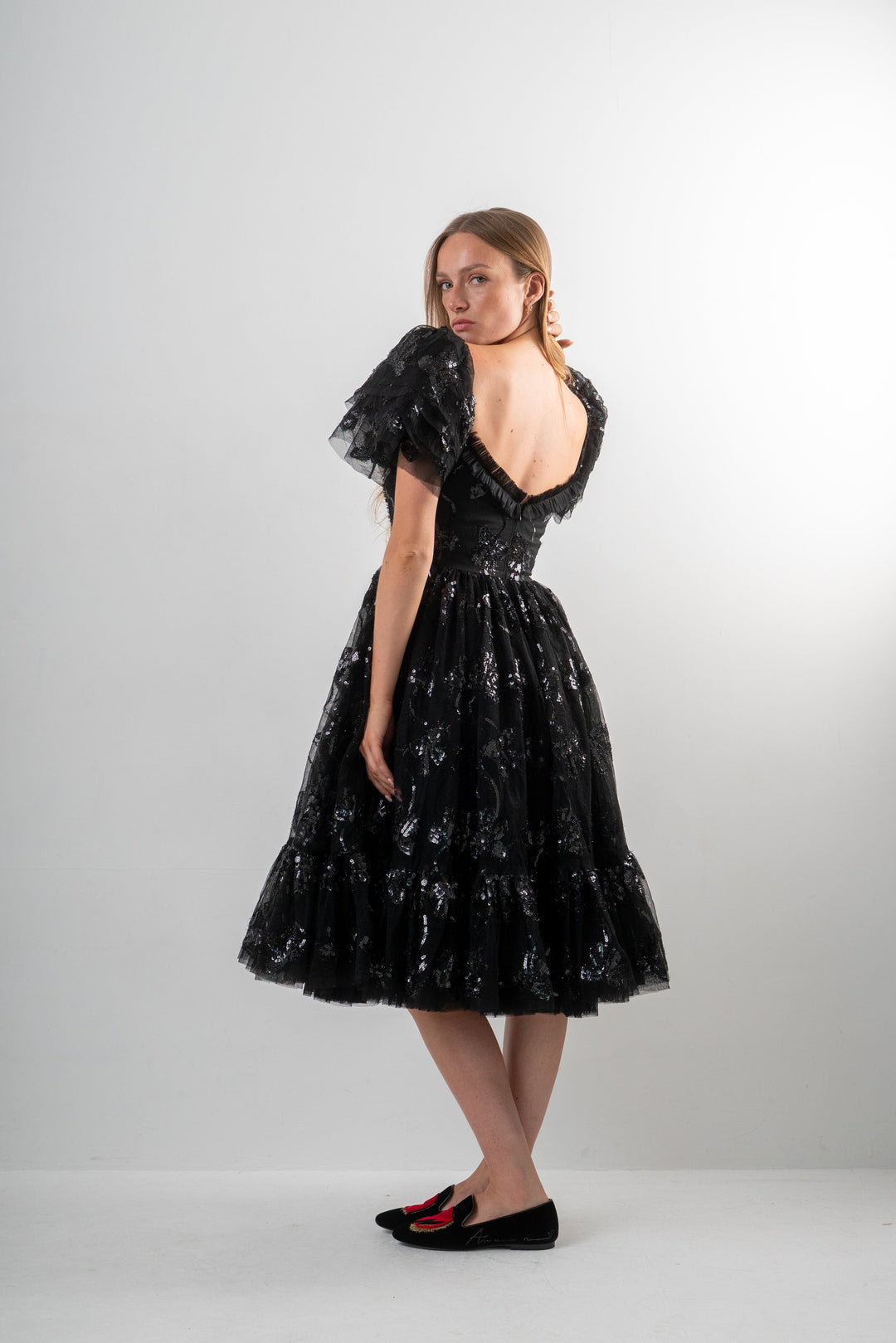 Bow Angel Sequin Dress - Black - Fairy Tong