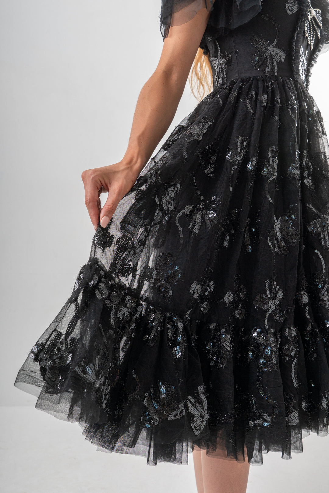 Bow Angel Sequin Dress - Black - Fairy Tong