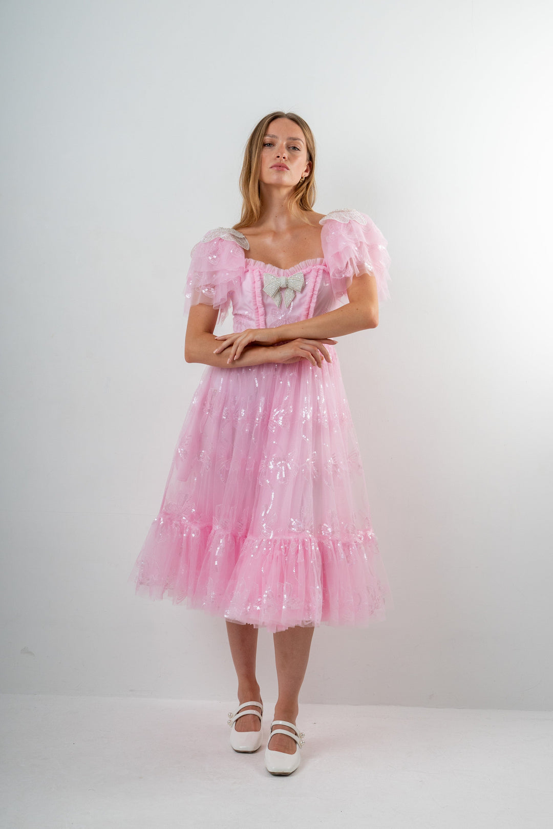 Bow Angel Sequin Dress - Pink - Fairy Tong