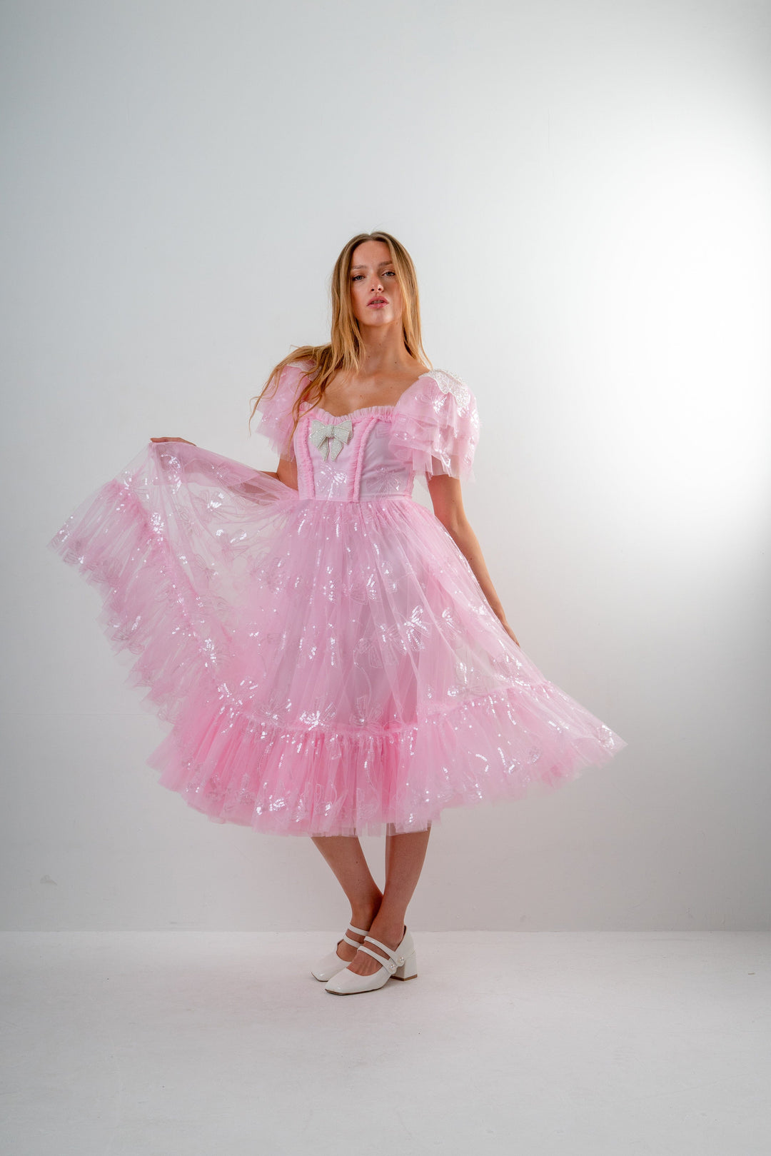 Bow Angel Sequin Dress - Pink - Fairy Tong