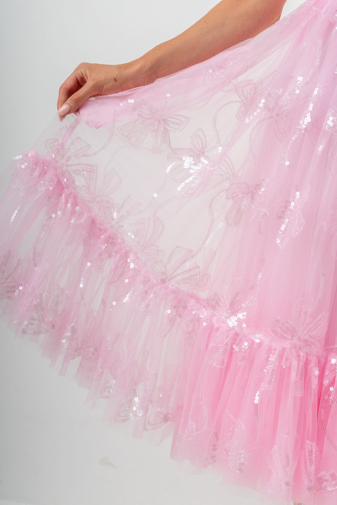 Bow Angel Sequin Dress - Pink - Fairy Tong