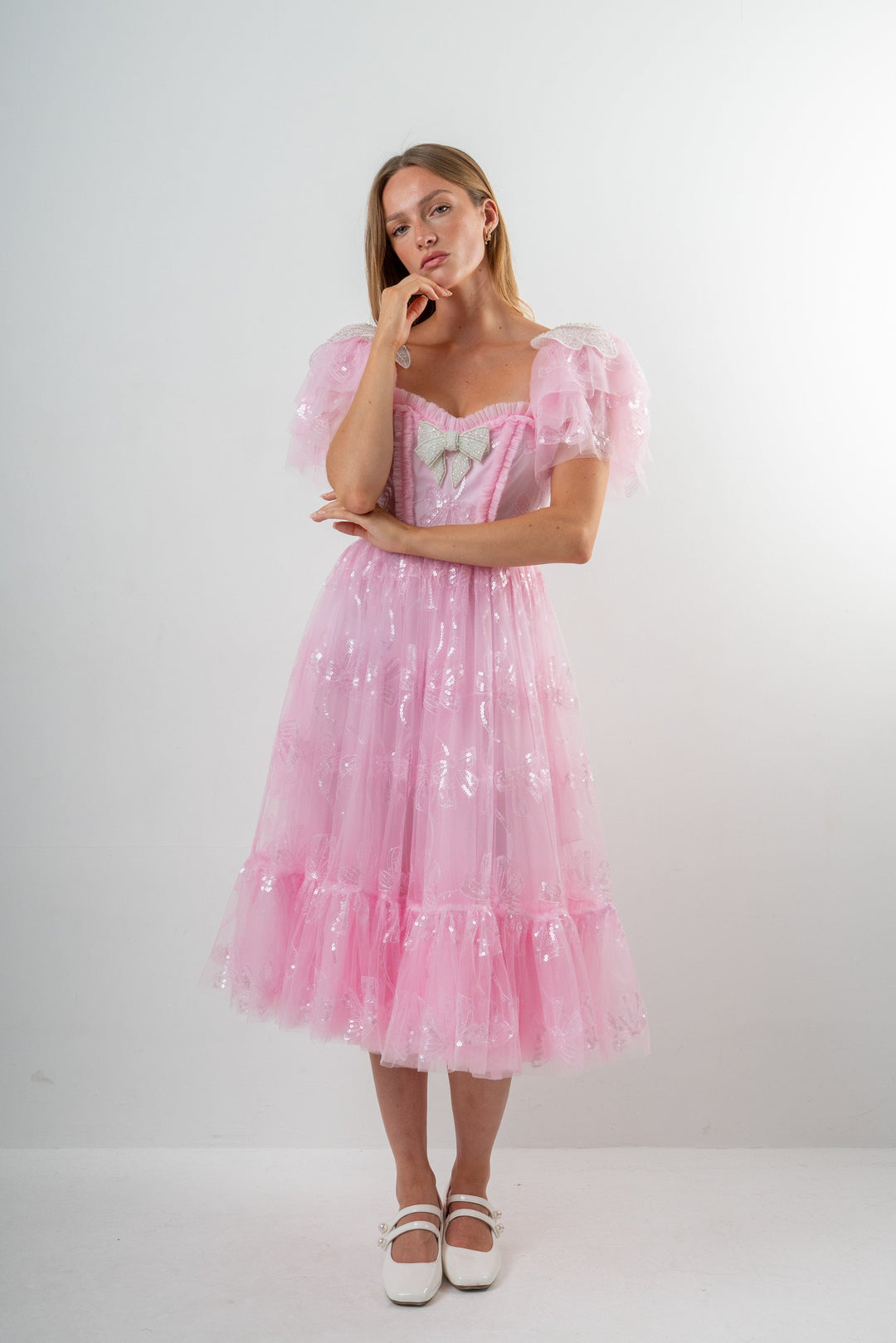 Bow Angel Sequin Dress - Pink - Fairy Tong