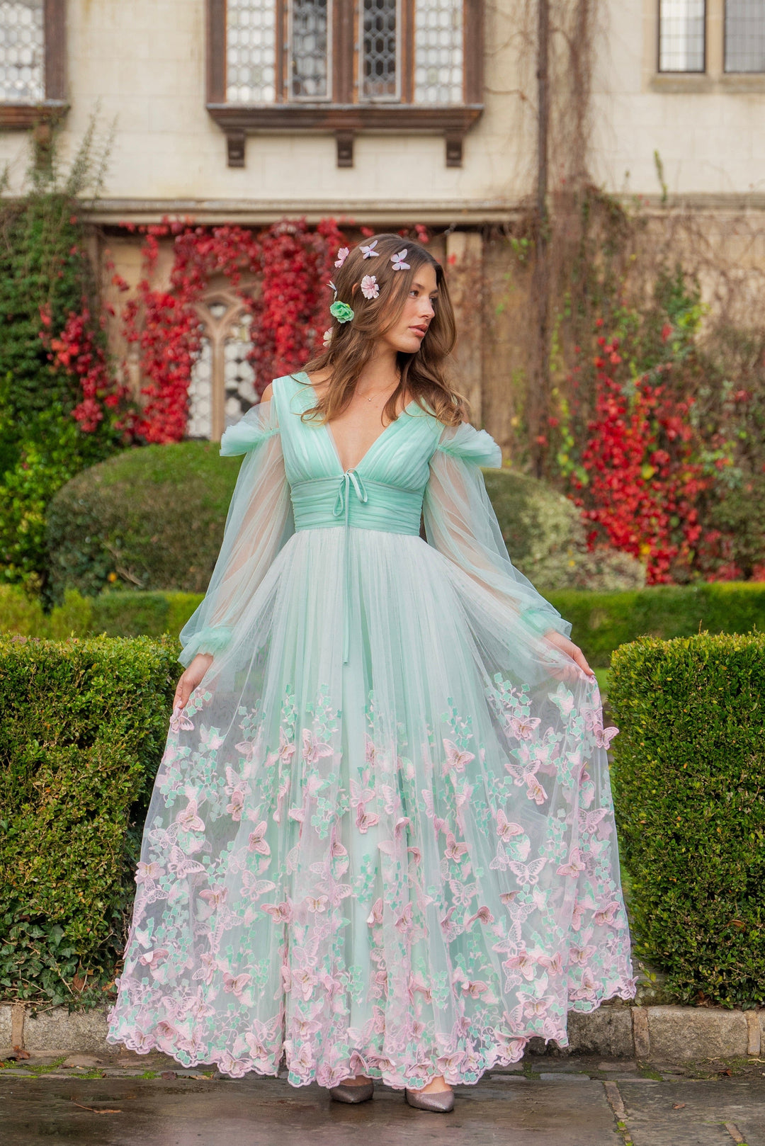 Aurora Butterfly Gown - Mint Fairy Tong Aurora Butterfly Gown - Mint Fairy Tong
