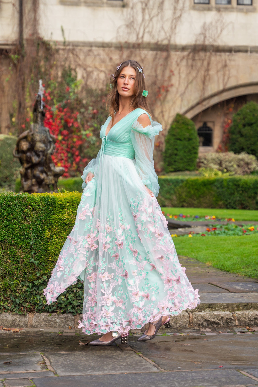 Aurora Butterfly Gown - Mint