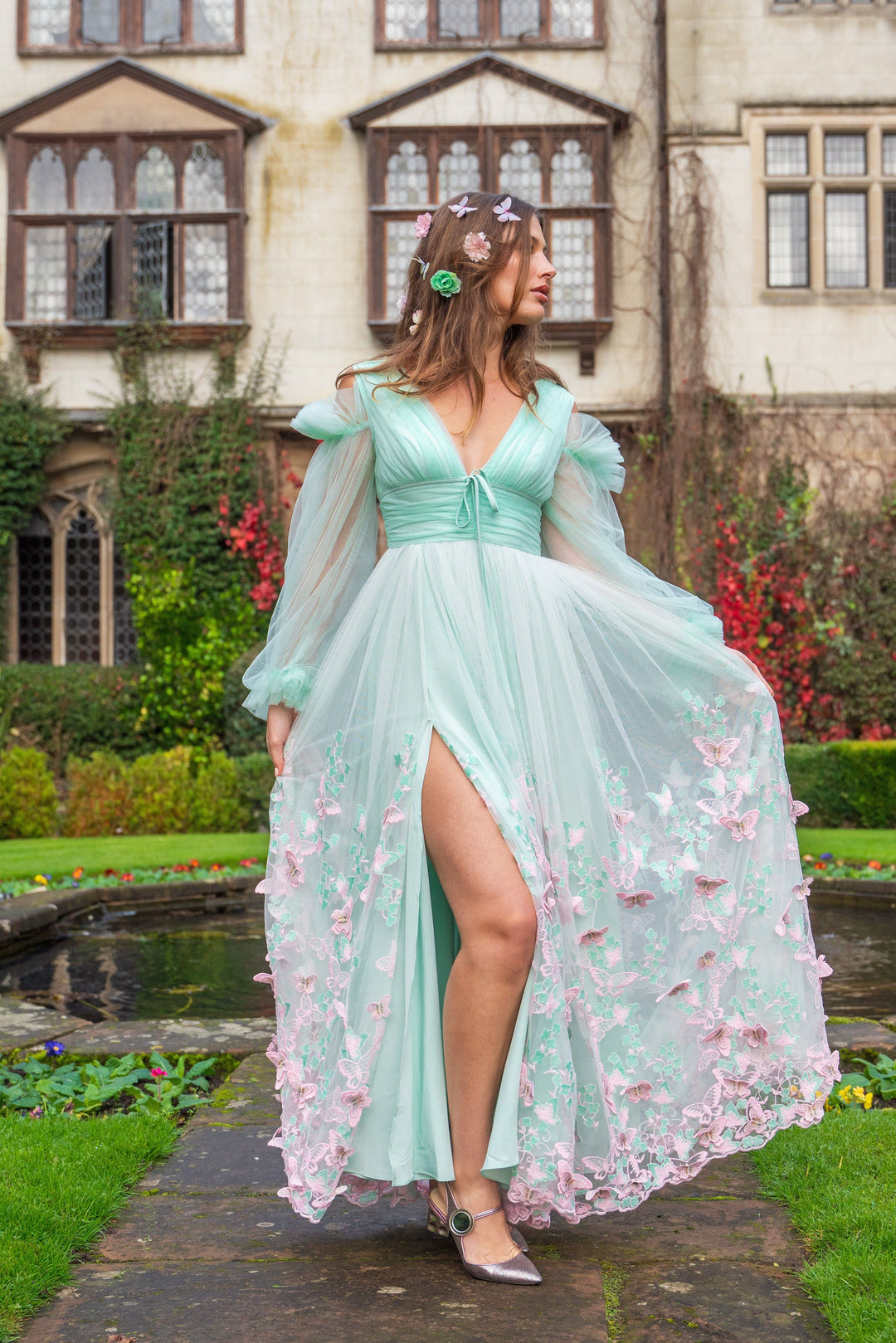 Aurora Butterfly Gown - Mint