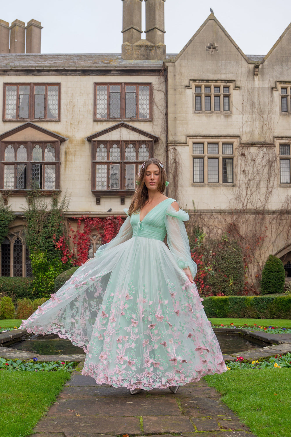 Aurora Butterfly Gown - Apricot