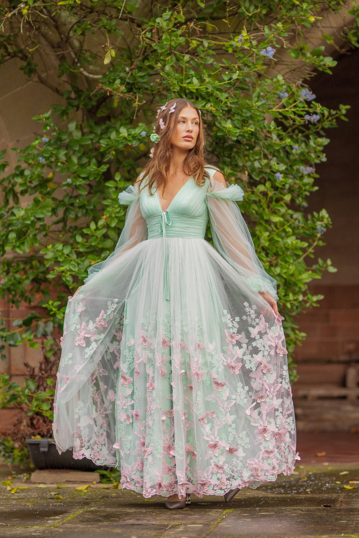 Aurora Butterfly Gown - Mint