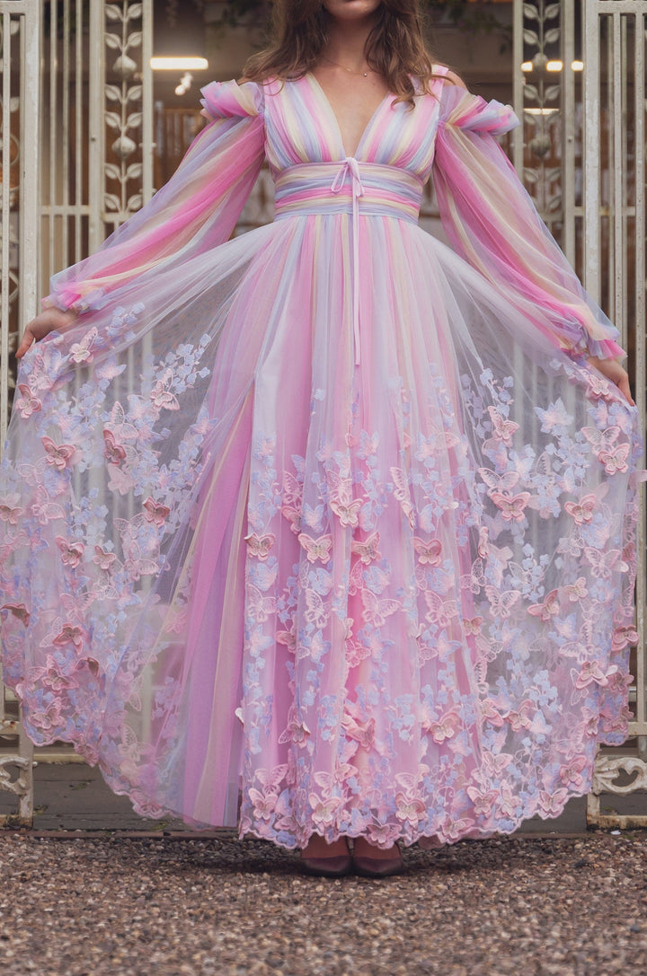 Aurora Butterfly Gown - Rainbow