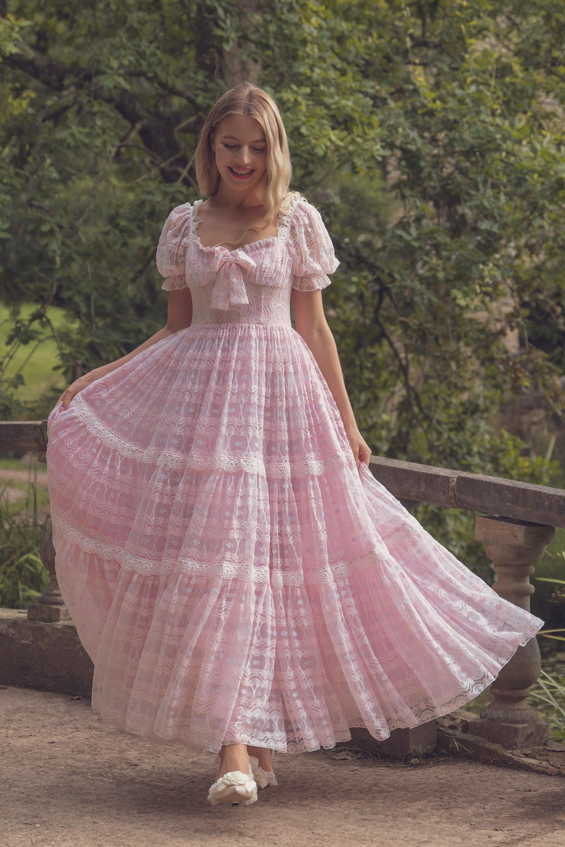 Twilight Dreaming Pure Silk Maxi Flounce Dress main image 1