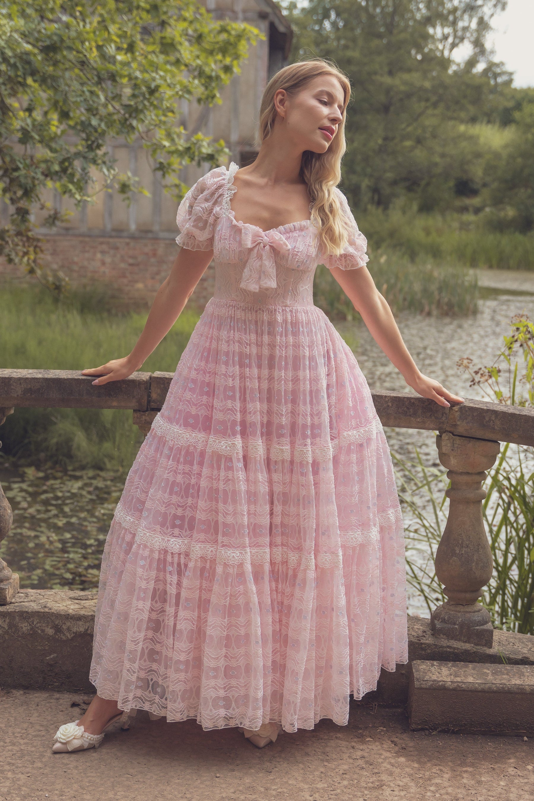 These Dreams of You Cotton Gauze + Lace Maxi Slip Dress