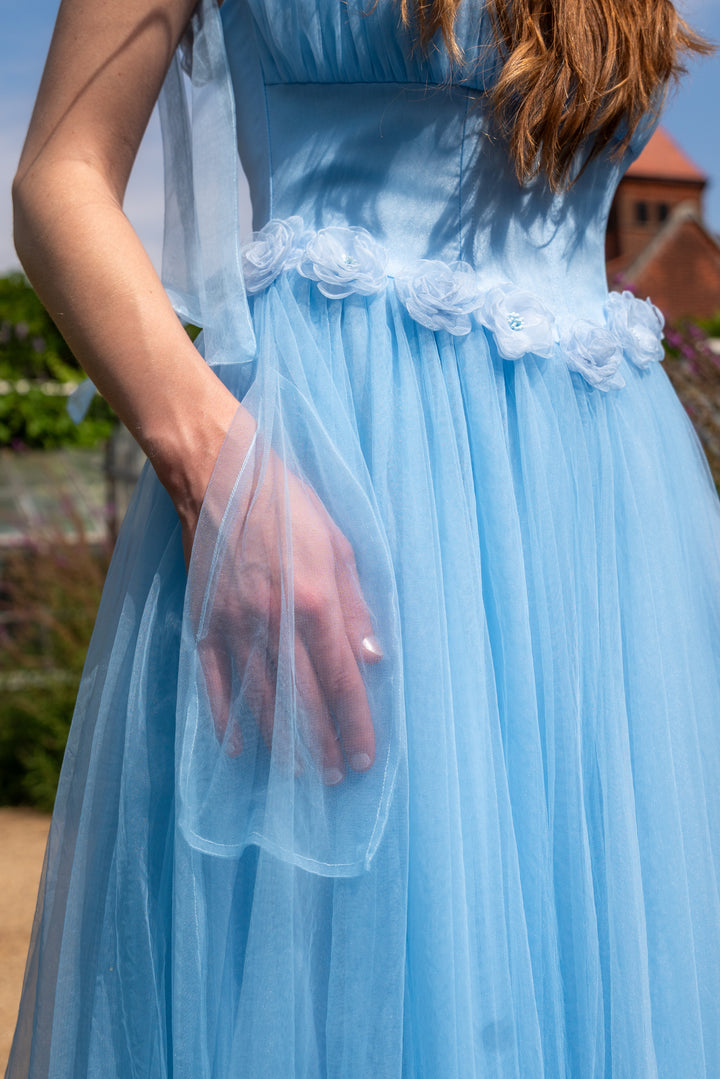 Blossom Belle Tulle Midi Dress - Blue