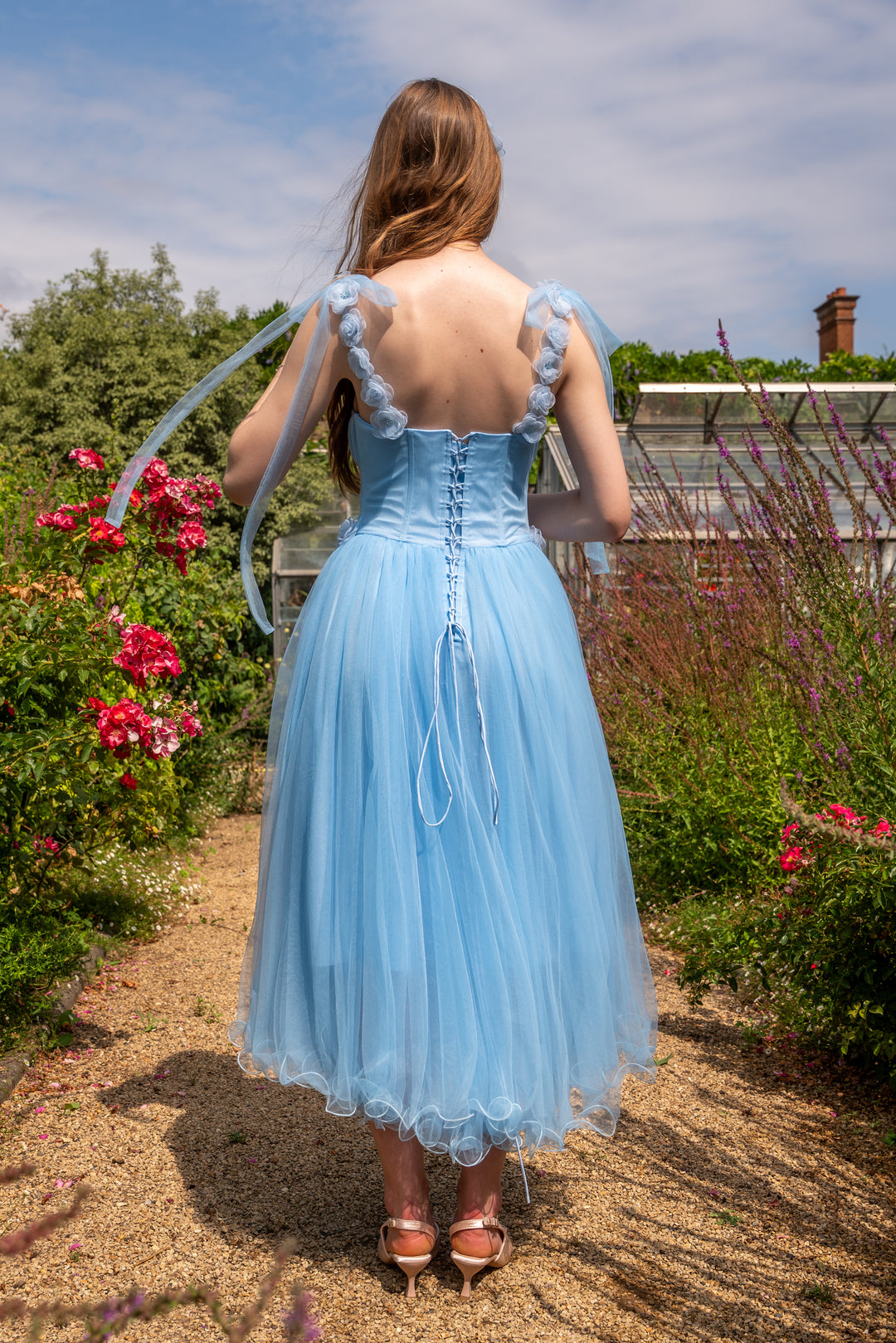 Blossom Belle Tulle Midi Dress - Blue