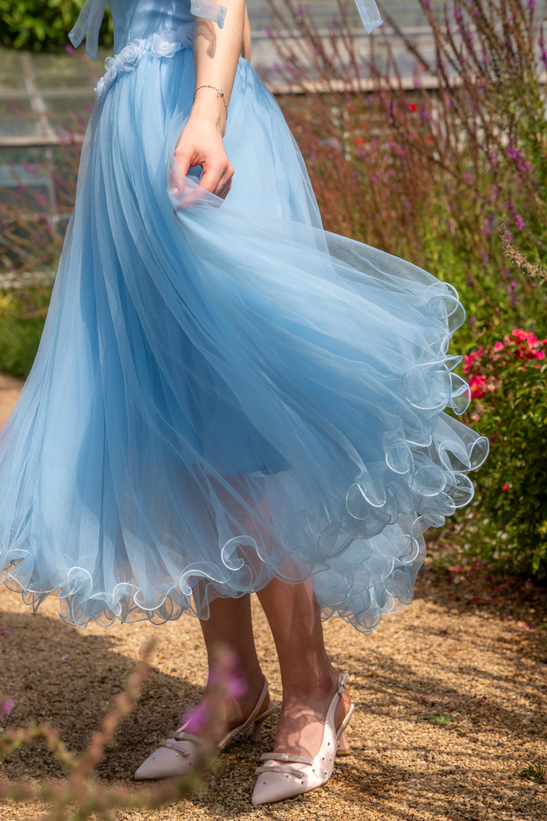 Blossom Belle Tulle Midi Dress - Blue