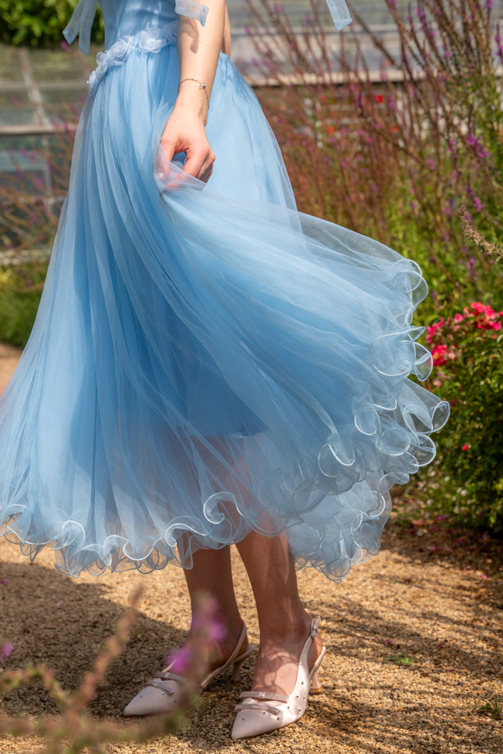 Blossom Belle Tulle Midi Dress - Blue