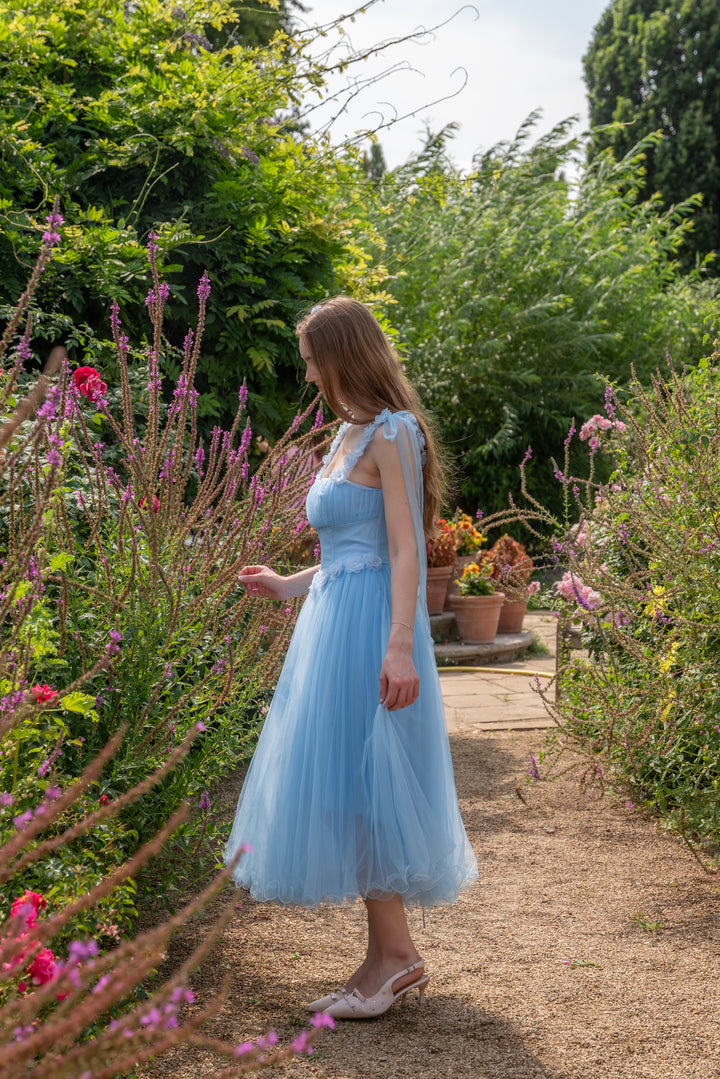 Blossom Belle Tulle Midi Dress - Blue