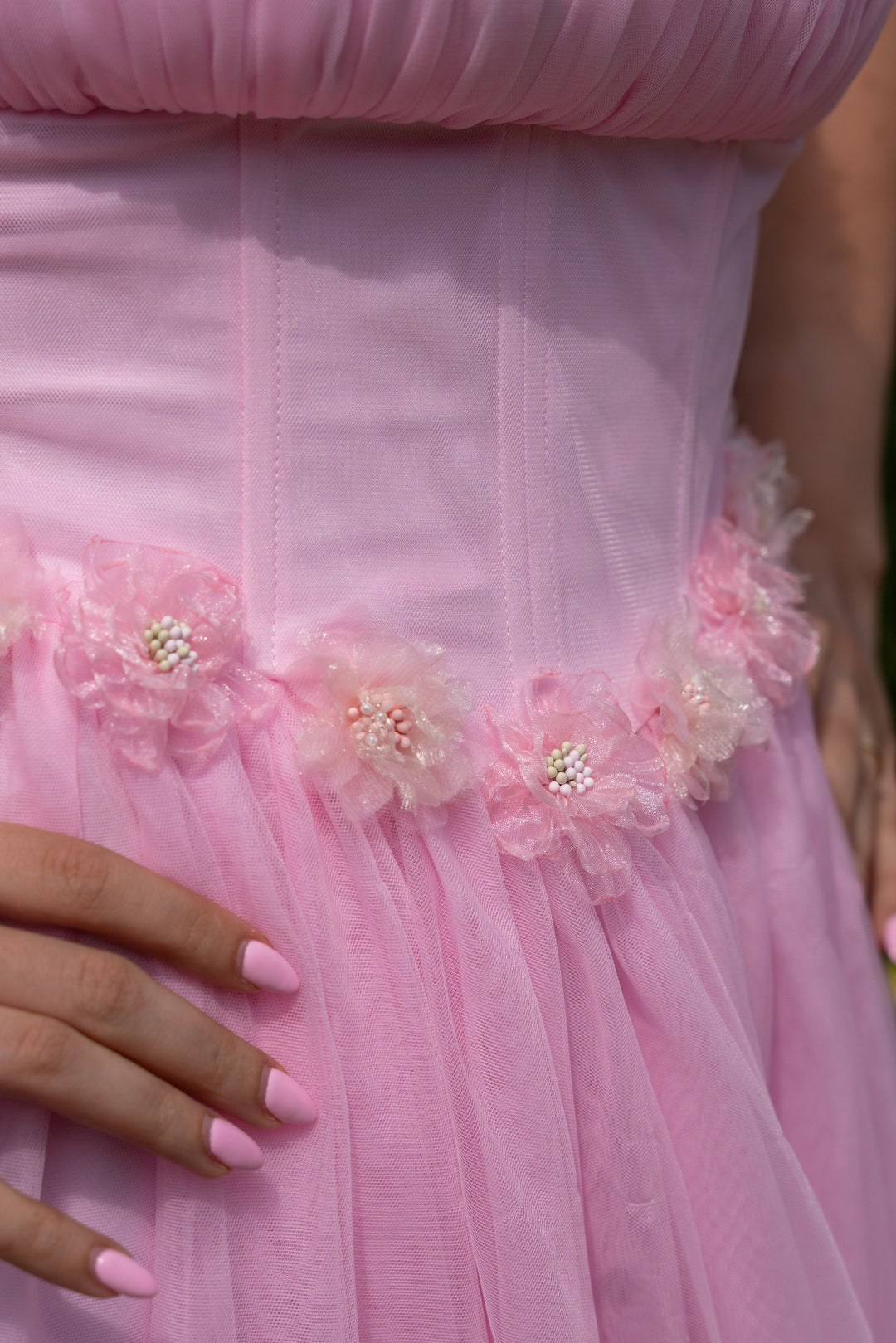 Blossom Belle Tulle Midi Dress - Pink