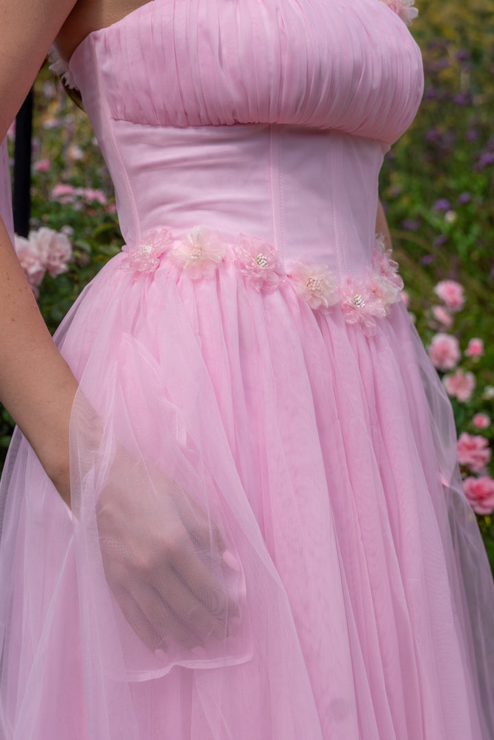 Blossom Belle Tulle Midi Dress - Pink