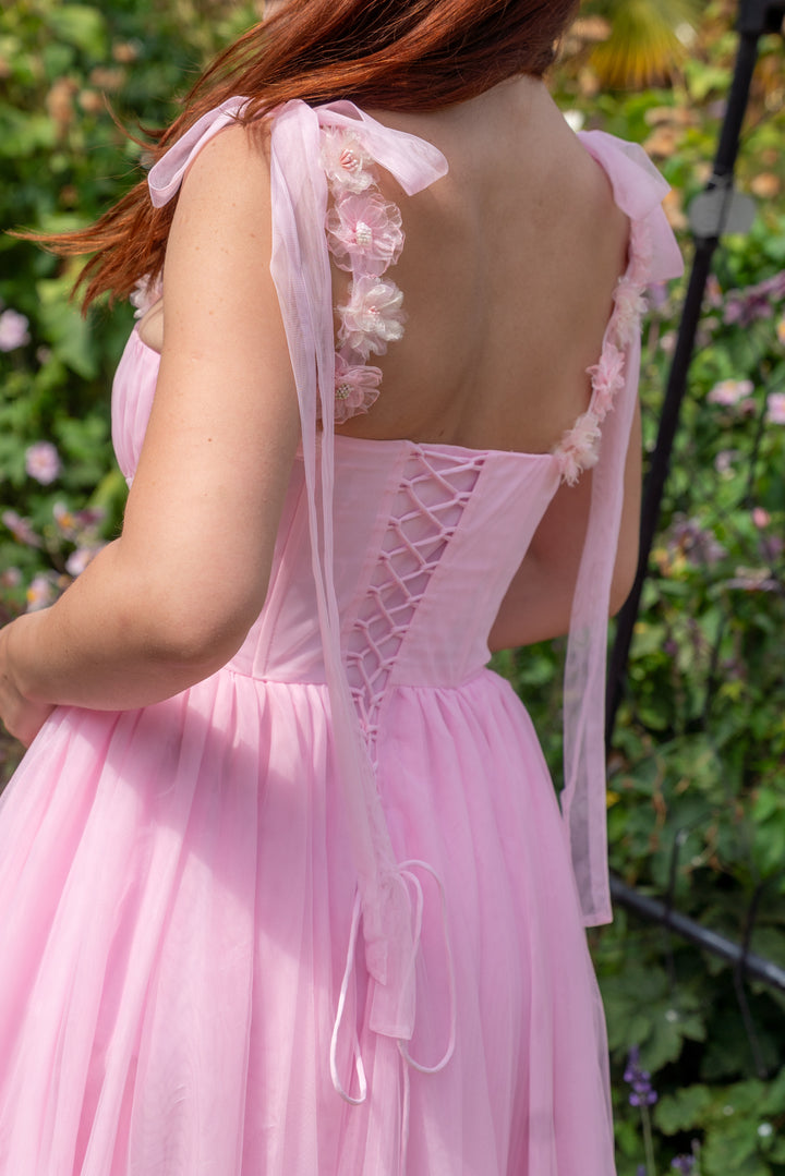 Blossom Belle Tulle Midi Dress - Pink