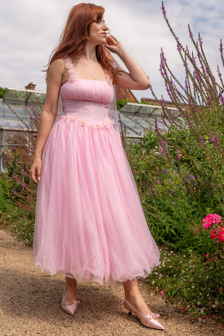 Blossom Belle Tulle Midi Dress - Pink