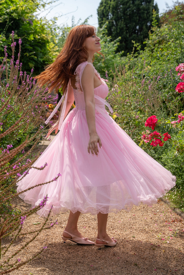 Blossom Belle Tulle Midi Dress - Pink