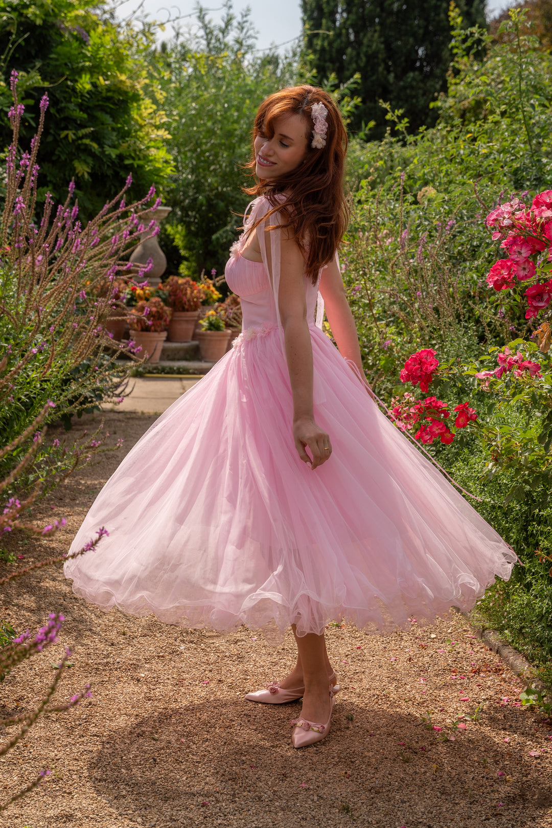 Blossom Belle Tulle Midi Dress - Pink
