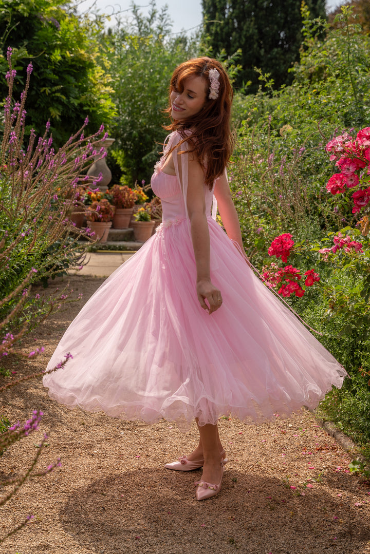 Blossom Belle Tulle Midi Dress - Pink