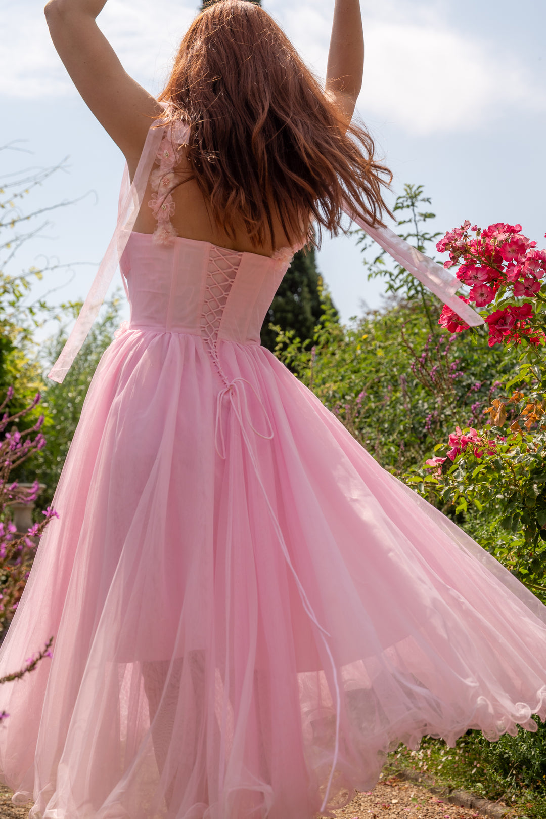 Blossom Belle Tulle Midi Dress - Pink