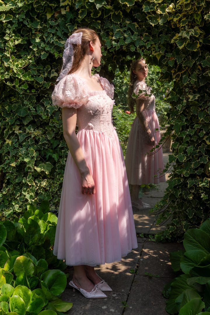 Sakura Ballerina Lace Midi Dress