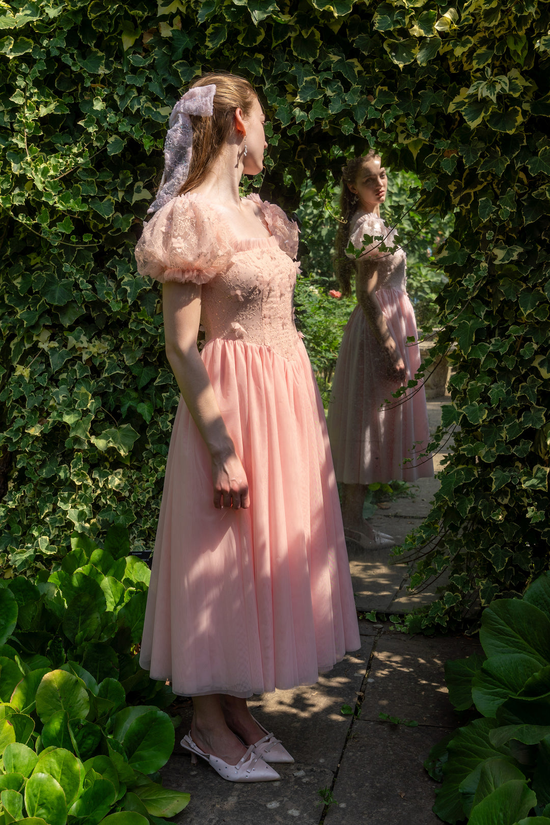 Sakura Ballerina Lace Midi Dress