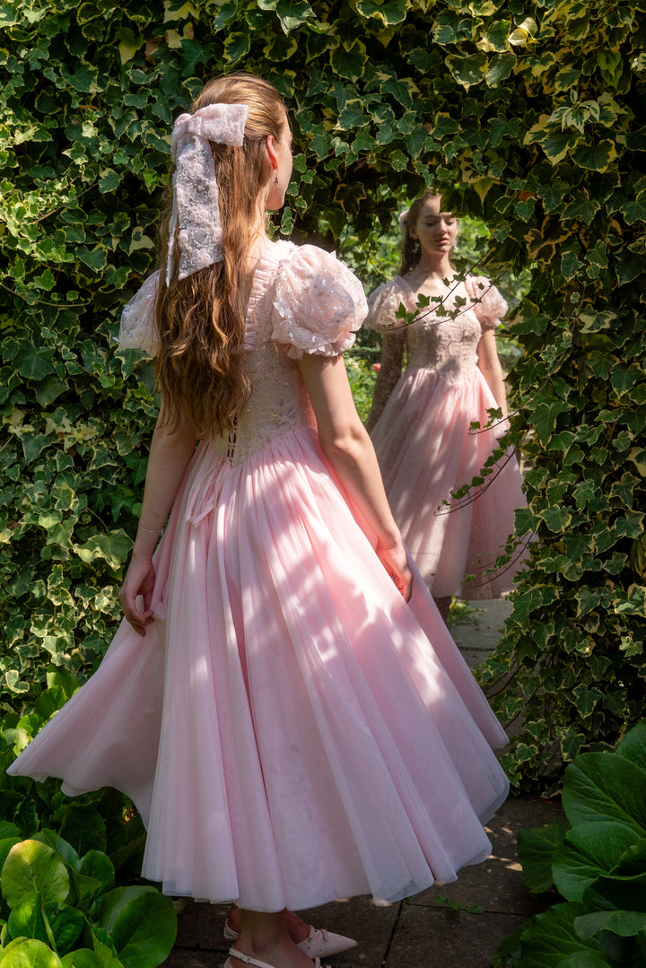 Sakura Ballerina Lace Midi Dress