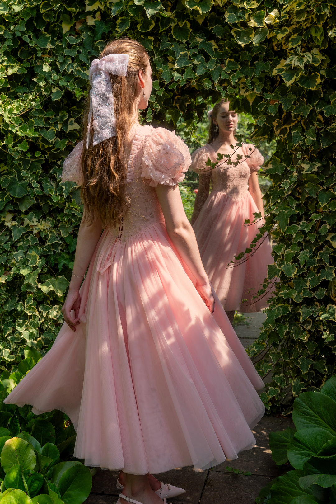 Sakura Ballerina Lace Midi Dress