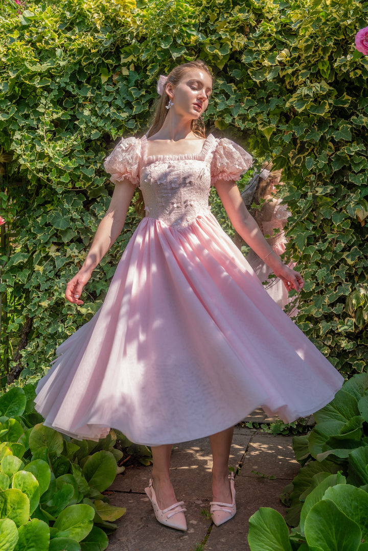 Sakura Ballerina Lace Midi Dress