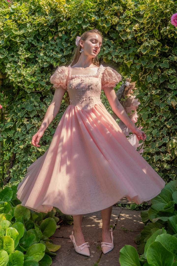 Sakura Ballerina Lace Midi Dress