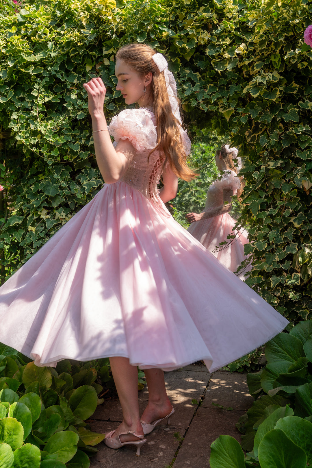 Sakura Ballerina Lace Midi Dress