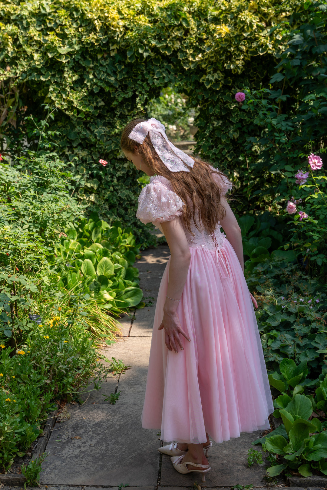 Sakura Ballerina Lace Midi Dress