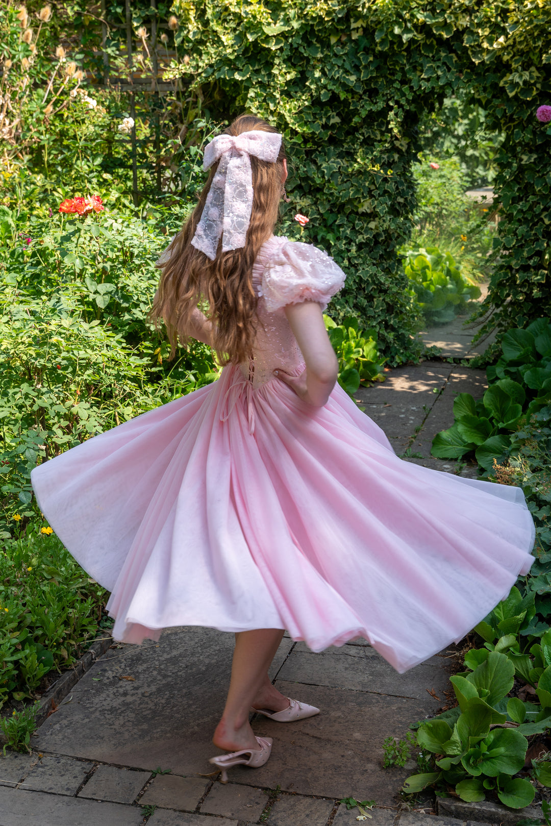 Sakura Ballerina Lace Midi Dress