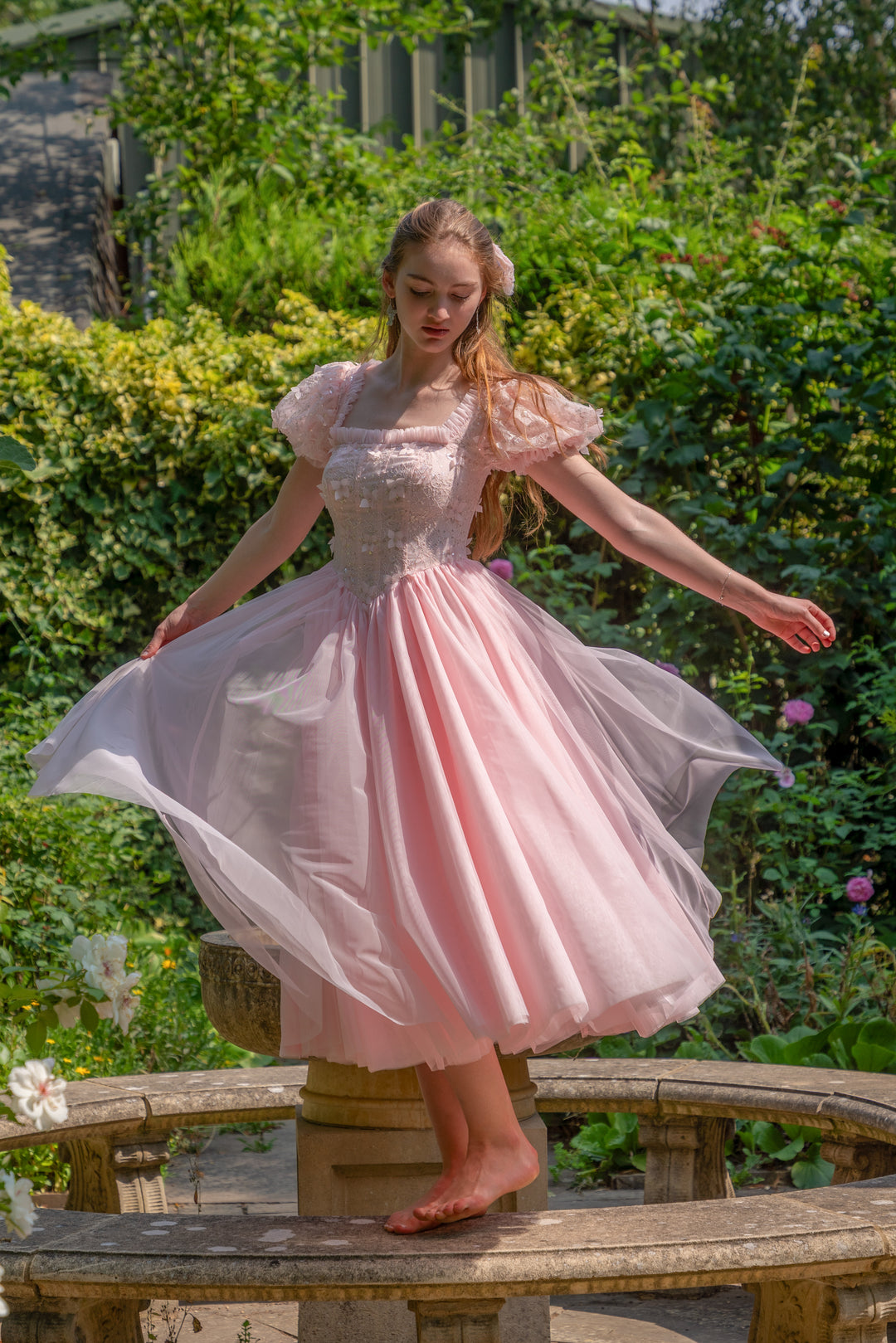 Sakura Ballerina Lace Midi Dress