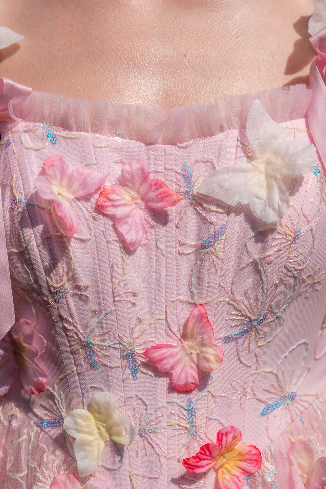 Dancing Petal &amp; Butterfly Midi Dress