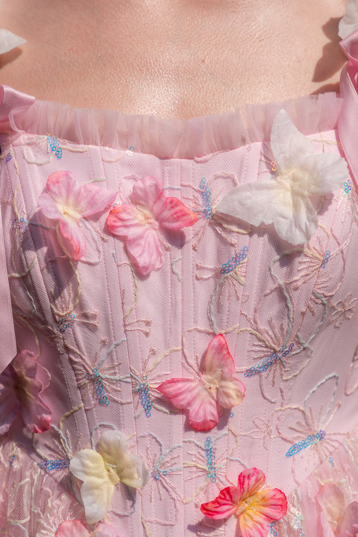 Dancing Petal &amp; Butterfly Midi Dress