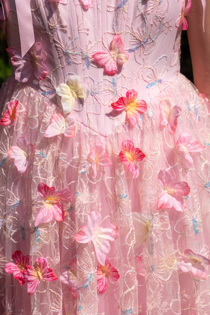 Dancing Petal &amp; Butterfly Midi Dress
