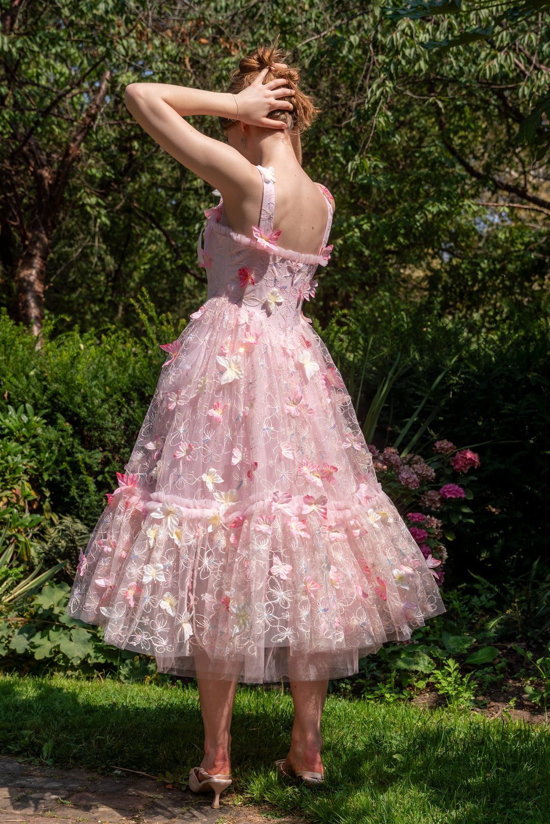 Dancing Petal &amp; Butterfly Midi Dress
