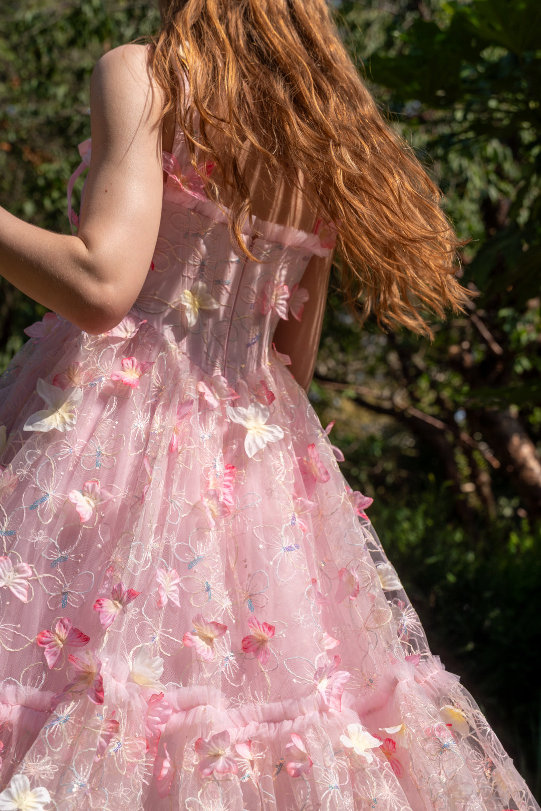Dancing Petal &amp; Butterfly Midi Dress