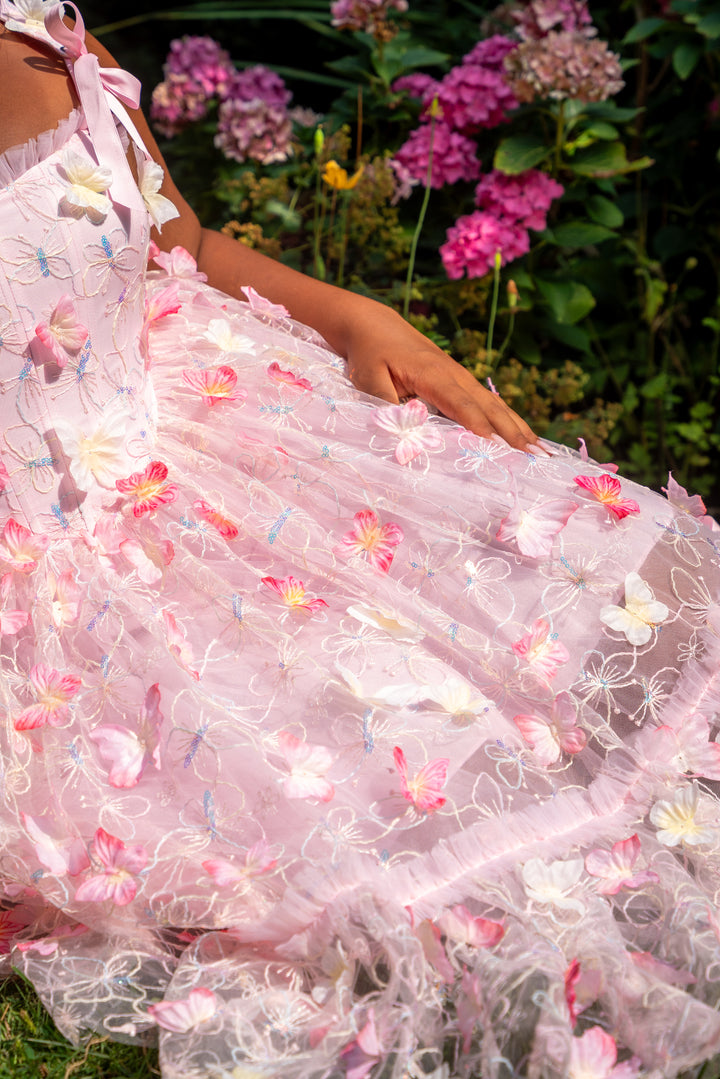 Dancing Petal &amp; Butterfly Midi Dress