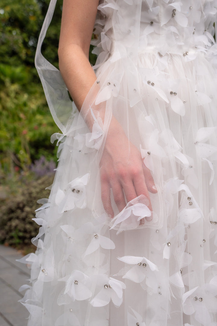 Morpho Fairytale Midi Dress - Pearl White