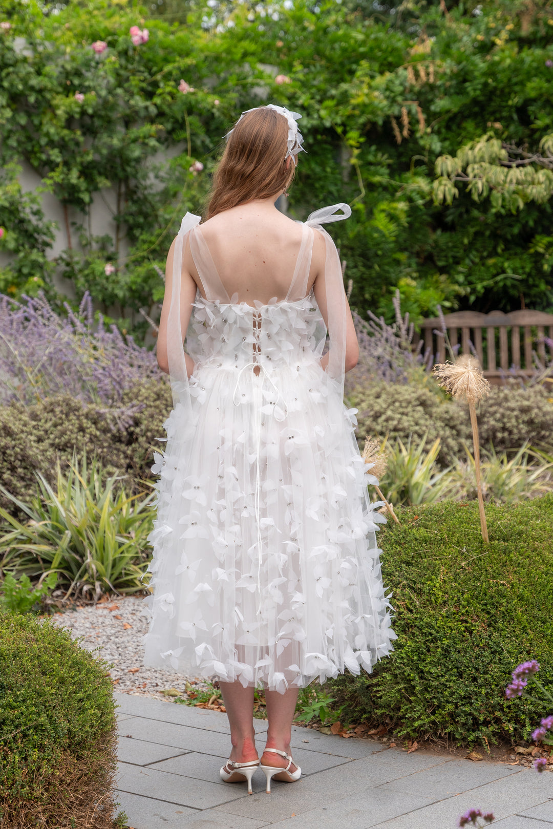 Morpho Fairytale Midi Dress - Pearl White