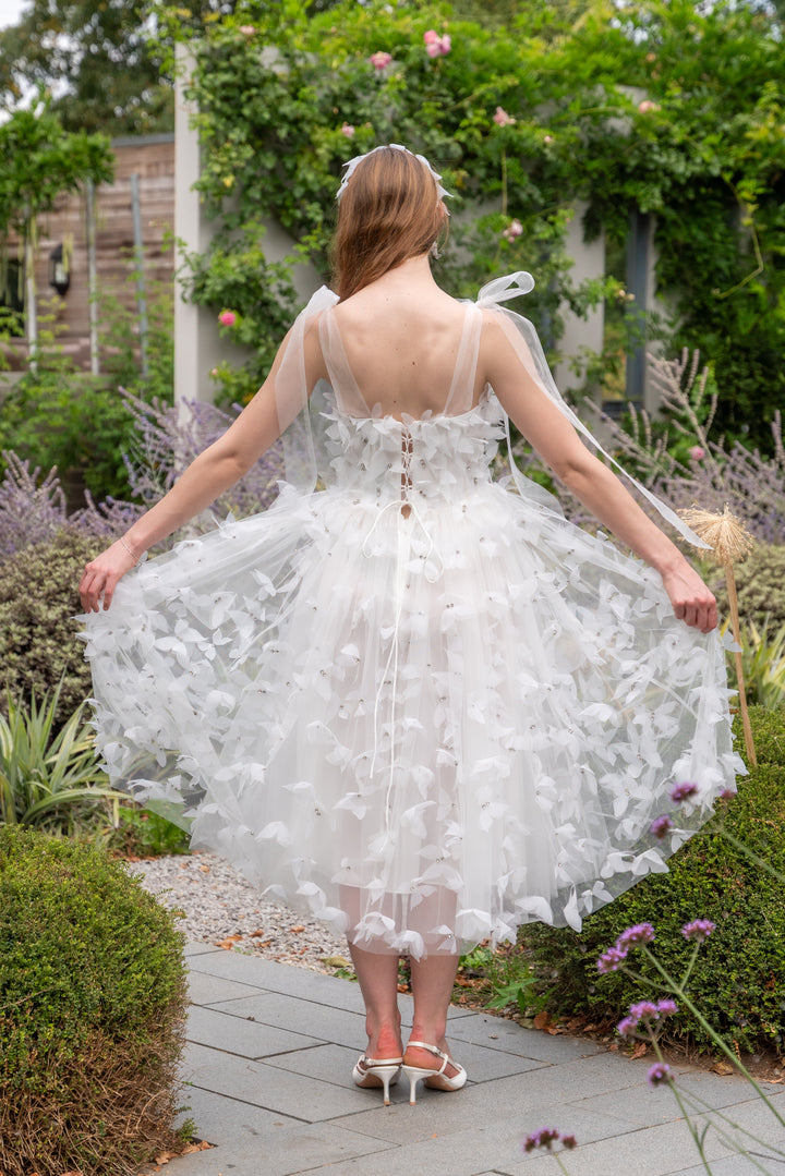 Morpho Fairytale Midi Dress - Pearl White